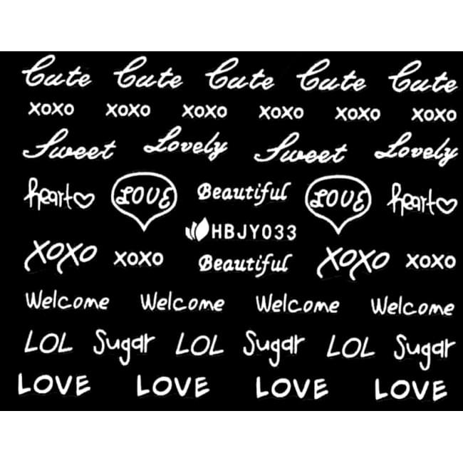 Наклейки для нігтів (стікери) Nail Art Stickers 033 White