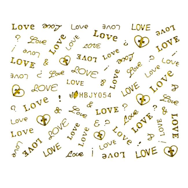 Наклейки для ногтей (стикеры) Nail Art Stickers 054 Gold