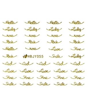 Наклейки для ногтей (стикеры) Nail Art Stickers 055 Gold