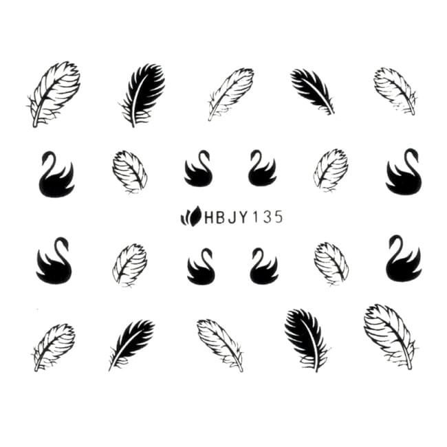 Наклейки для ногтей (стикеры) Nail Art Stickers 135 Black