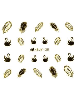 Наклейки для ногтей (стикеры) Nail Art Stickers 135 Gold