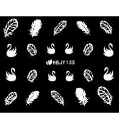 Наклейки для нігтів (стікери) Nail Art Stickers 135 White