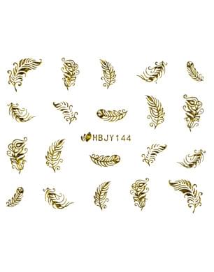 Наклейки для ногтей (стикеры) Nail Art Stickers 144 Gold