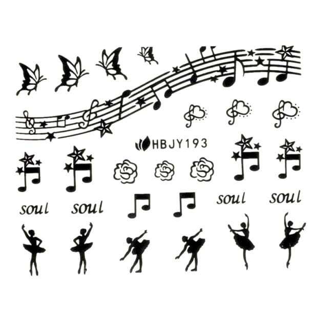 Наклейки для ногтей (стикеры) Nail Art Stickers 193 Black