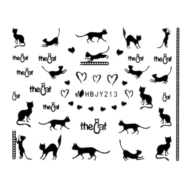 Наклейки для ногтей (стикеры) Nail Art Stickers 213 Black