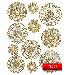 Наклейки для нігтів (стікери) Nail Art Stickers YL001 Gold
