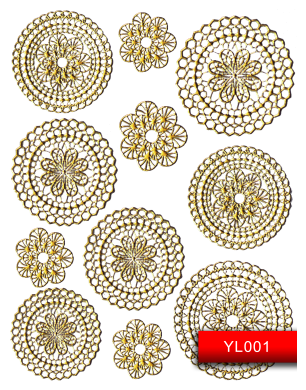 Наклейки для ногтей (стикеры) Nail Art Stickers YL001 Gold