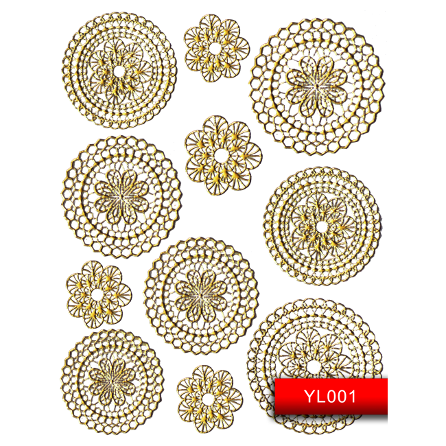 Наклейки для нігтів (стікери) Nail Art Stickers YL001 Gold Наклейки для нігтів (стікери) Nail Art Stickers YL001 Gold
