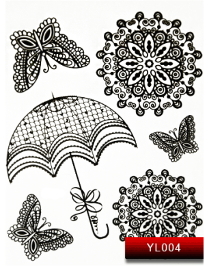 Наклейки для ногтей (стикеры) Nail Art Stickers YL 004 (черный)