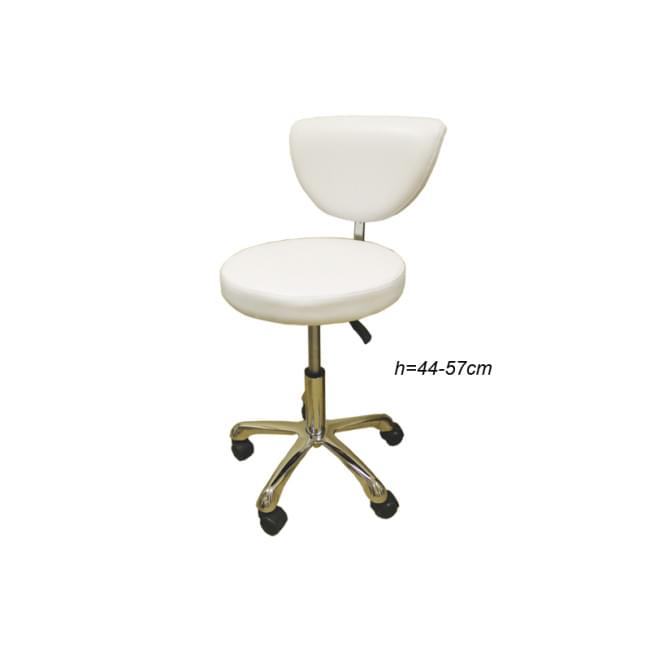 Стілець для майстра зі спинкою (білий)