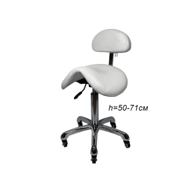 Стілець для майстра "сідло" зі спинкою мод.ZC03 (білий)