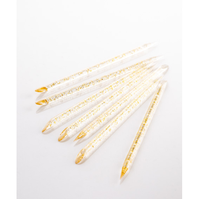 Многоразовые пластиковые палочки для кутикулы, цвет: желтый (50 шт./уп.)