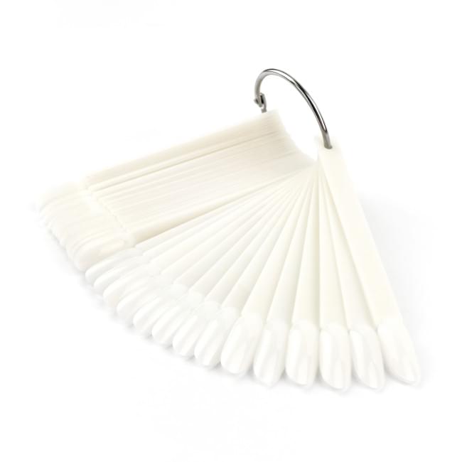 Демонстрационная палитра-веер на кольце овальной формы, 50 типс (цвет: натуральный)