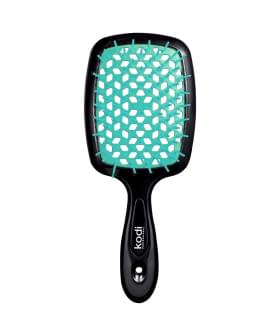 Щітка для волосся Soft Touch чорна з бірюзовими зубцями