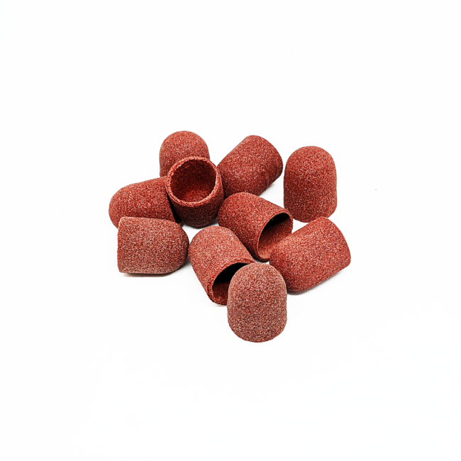 Набор колпачков для педикюра заокругленный цилиндр, 150 грит, средний абразив, диаметр 13,0 мм, (10шт/уп) Kp130mK