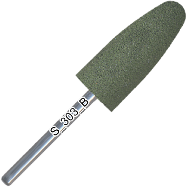 Полірувальник силіконовий округлений конус, твердий абразив, діаметр 10,0 мм, довжина робочої частини 24,0 мм, S_303_K Полірувальник силіконовий округлений конус, твердий абразив, діаметр 10,0 мм, довжина робочої частини 24,0 мм, S_303_K