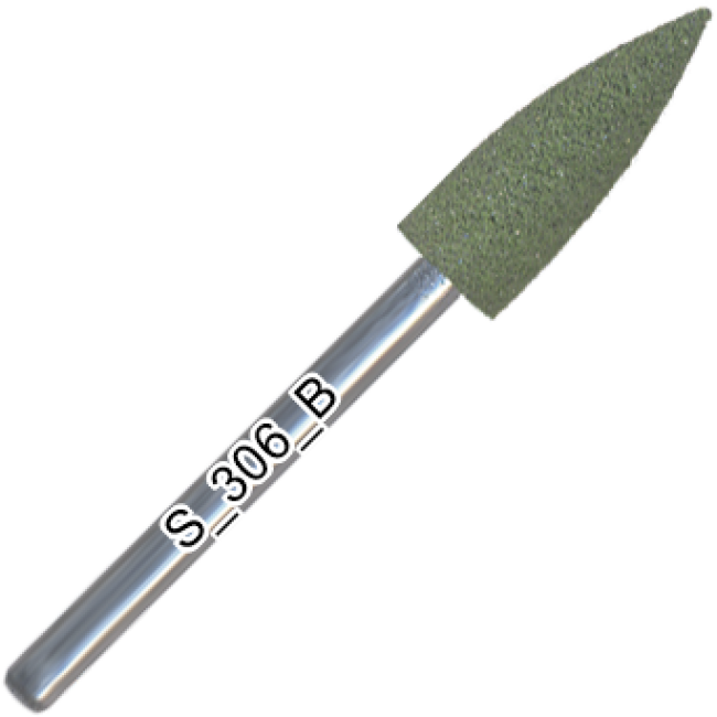 Полировщик силиконовый, округленный конус, твердый абразив, d=5,5 мм, длина рабочей части 16 мм, S_306_K Полировщик силиконовый, округленный конус, твердый абразив, d=5,5 мм, длина рабочей части 16 мм, S_306_K