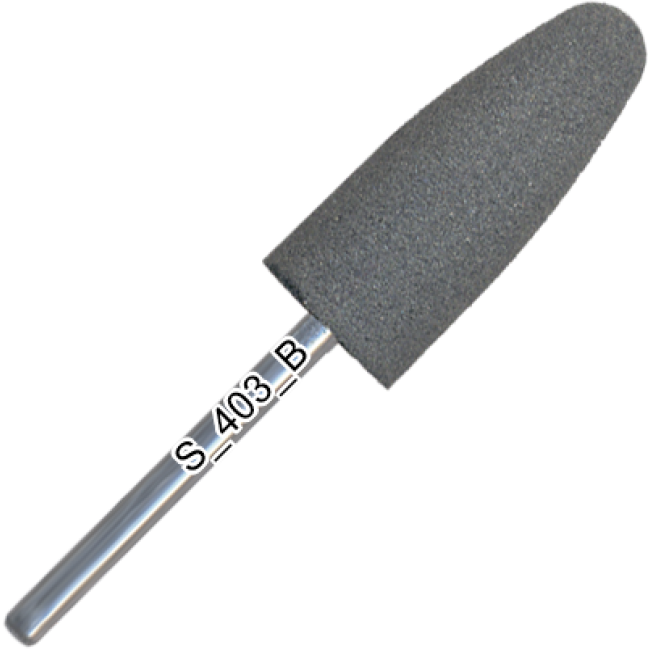 Полірувальник силіконовий округлений конус, середній абразив, діаметр 10,0 мм, довжина робочої частини 24,0 мм, S_403_K Полірувальник силіконовий округлений конус, середній абразив, діаметр 10,0 мм, довжина робочої частини 24,0 мм, S_403_K