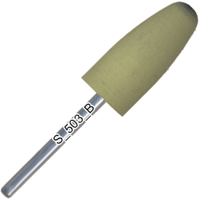 Полірувальник силіконовий округлений конус, м'який абразив, діаметр 10,0 мм, довжина робочої частини 22,0 мм S_503_K