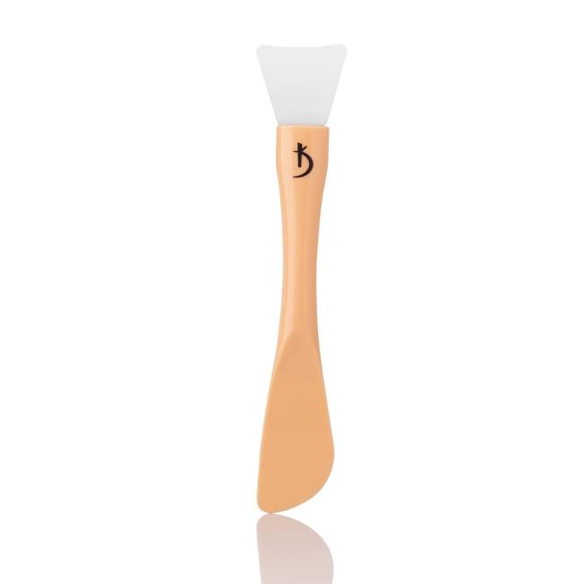 Двосторонній пластиковий пензлик для маски, з силіконовою насадкою з однієї сторони, колір: натуральний