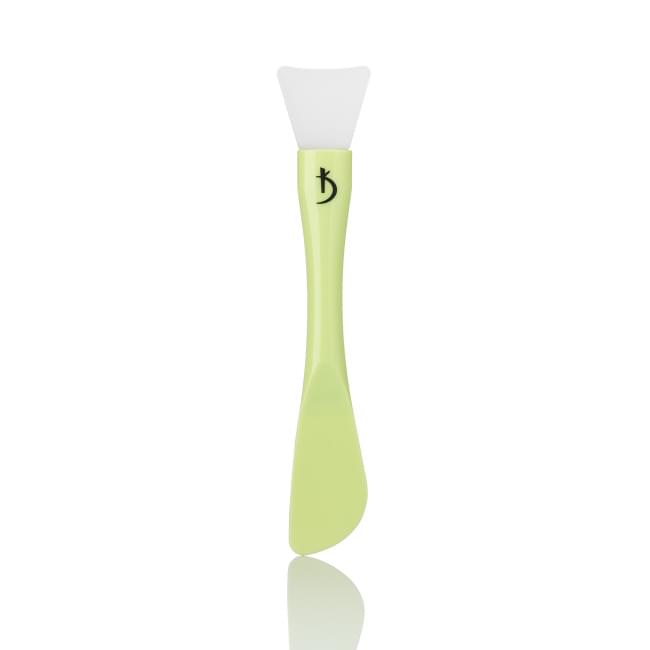 Двосторонній пластиковий пензлик для нанесення масок з силіконовою насадкою (колір: зелений)