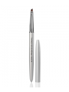 Кисть для гелевого моделирования ногтей (размер: Angular #4, материал: металлическая ручка, коричневый нейлоновый ворс)