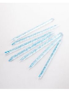 Многоразовые пластиковые палочки для кутикулы, цвет: голубые (50 шт./уп.) 
