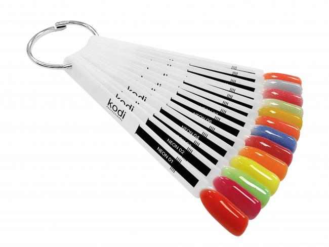 Палитра оттенков цветного базового покрытия Color Rubber Base Neon (13 типс)