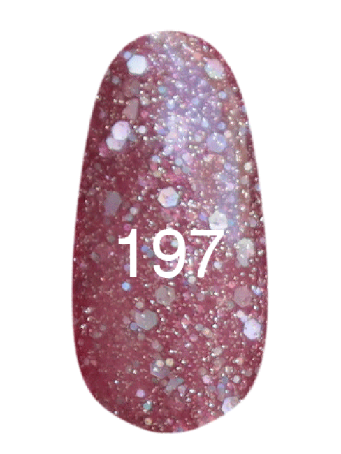 Гель-лак № 197 (рожевий з перламутром, блискітками) 12 мл.