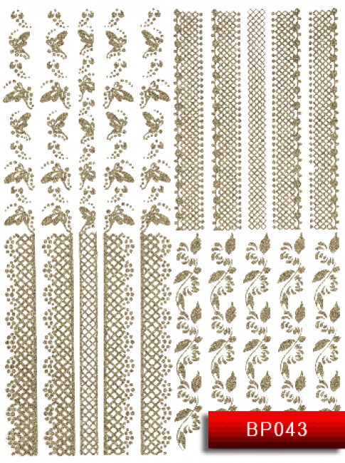 Наклейки для нігтів (стікери) Nail Art Stickers BP 043 (срібло)