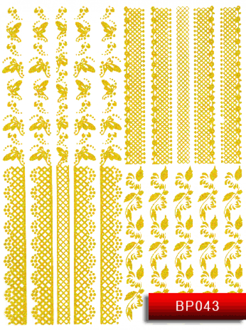 Наклейки для нігтів (стікери) Nail Art Stickers BP 043 (золото)