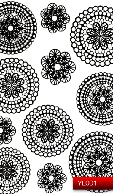 Наклейки для нігтів (стікери) Nail Art Stickers YL 001 (чорний)