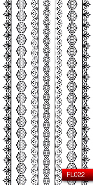 Наклейки для нігтів (стікери) Nail Art Stickers FL 022 (чорний)