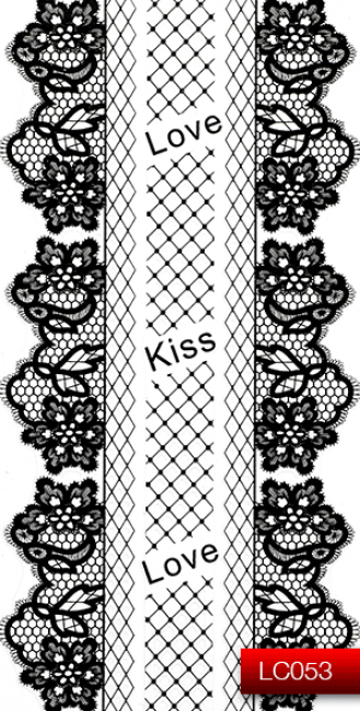 Наклейки для нігтів (стікери) Nail Art Stickers LC 053 (чорний)