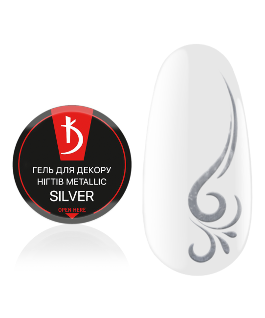 Гель для декора ногтей Metallic Silver, 4 г