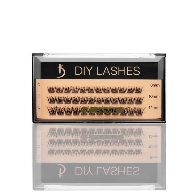 Накладные ресницы DIY LASHES 04A C 0,07 (8 mm, 10 mm, 12 mm)