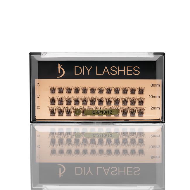Накладні вії DIY LASHES 06A C 0,07 (8 mm, 10 mm, 12 mm)