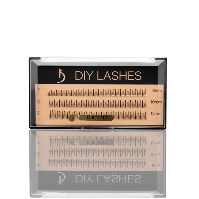 Накладні вії DIY LASHES 08A C 0,07 (8 mm, 10 mm, 12 mm)
