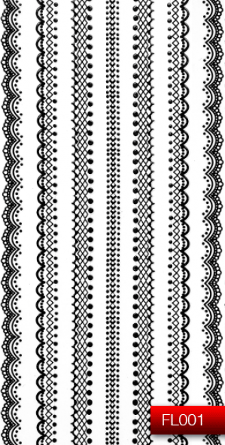 Наклейки для нігтів (стікери) Nail Art Stickers FL 001 (чорний)