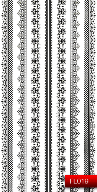 Наклейки для ногтей (стикеры) Nail Art Stickers FL 019 (черный)