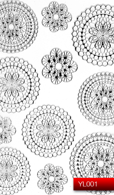 Наклейки для нігтів (стікери) Nail Art Stickers YL 001 (срібло)