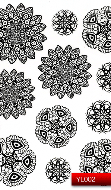 Наклейки для ногтей (стикеры) Nail Art Stickers YL 002 (черный)