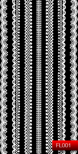 Наклейки для ногтей (стикеры) Nail Art Stickers FL 001 (белый)