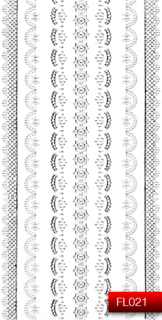 Наклейки для ногтей (стикеры) Nail Art Stickers FL 021 (серебро)