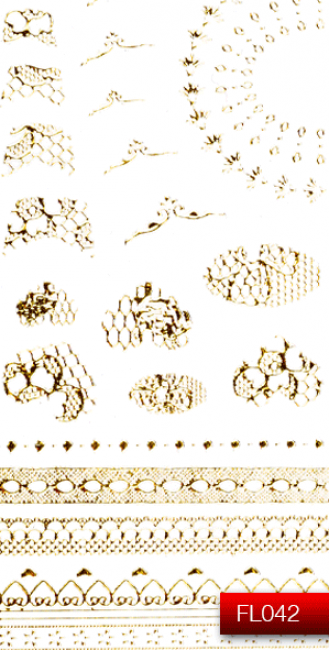 Наклейки для ногтей (стикеры) Nail Art Stickers FL 042 (золото)