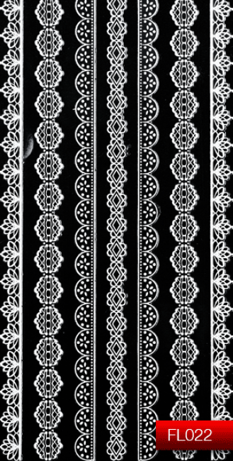 Наклейки для ногтей (стикеры) Nail Art Stickers FL 022 (Белый)