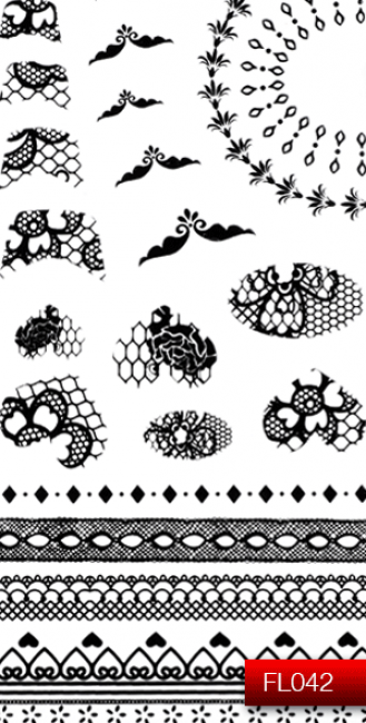 Наклейки для ногтей (стикеры) Nail Art Stickers FL 042 (черный)