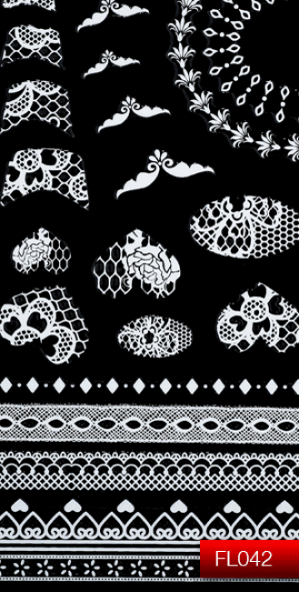 Наклейки для нігтів (стікери) Nail Art Stickers FL 042 (біла)