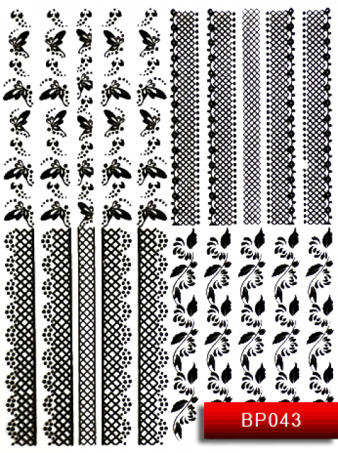 Наклейки для ногтей (стикеры) Nail Art Stickers BP 043 (черный)