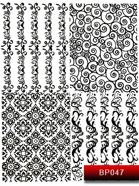 Наклейки для ногтей (стикеры) Nail Art Stickers BP 047 (черный)